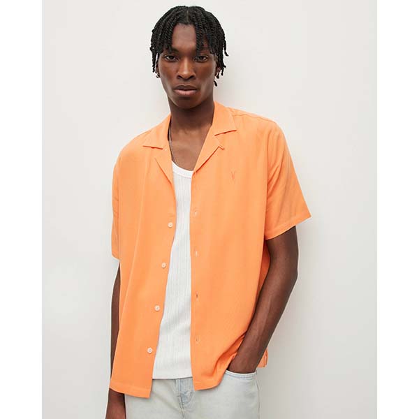 Allsaints Australia Mens Venice Ramskull Shirt Orange AU75-408